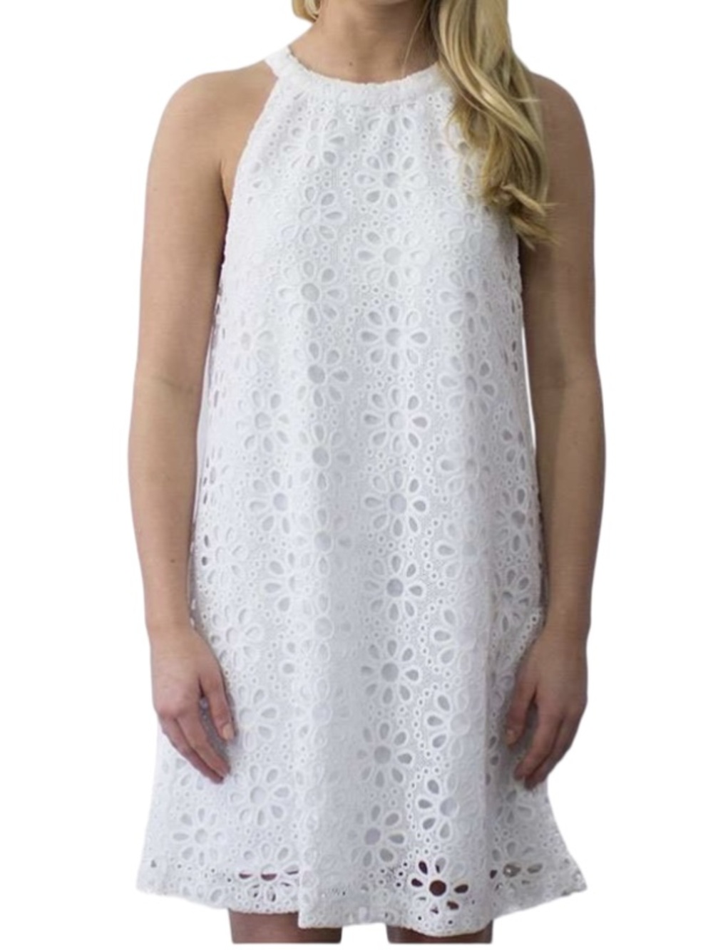 Properly Tied Mary Michael Eyelet Dress White Size M EUC